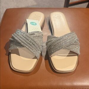 a new day Silver and Cream Women's Sandals